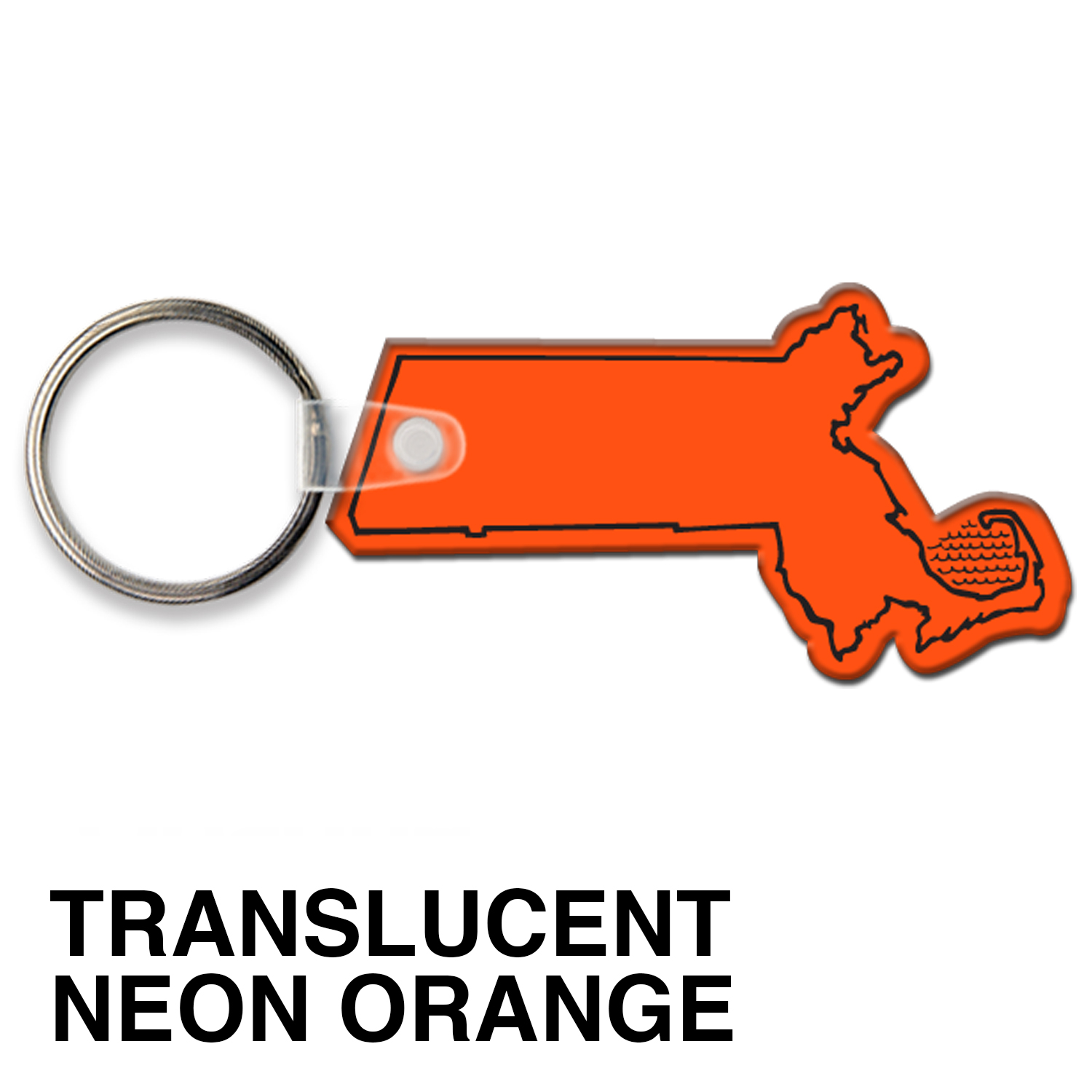 Massachusetts State Shape Key Tag (Spot Color) 6