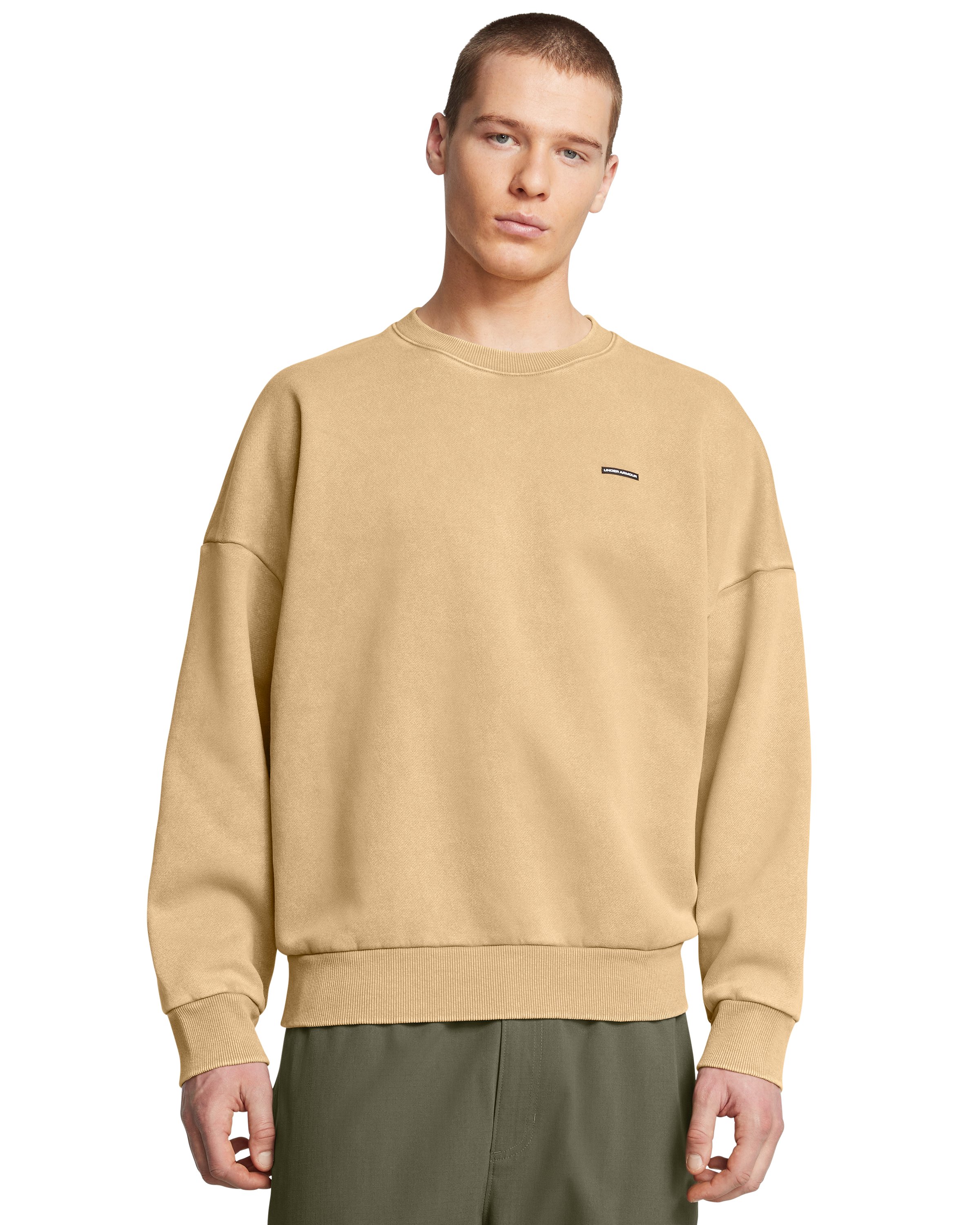 UA Icon Heavyweight Fleece Wash Men's Oversized Crew 4