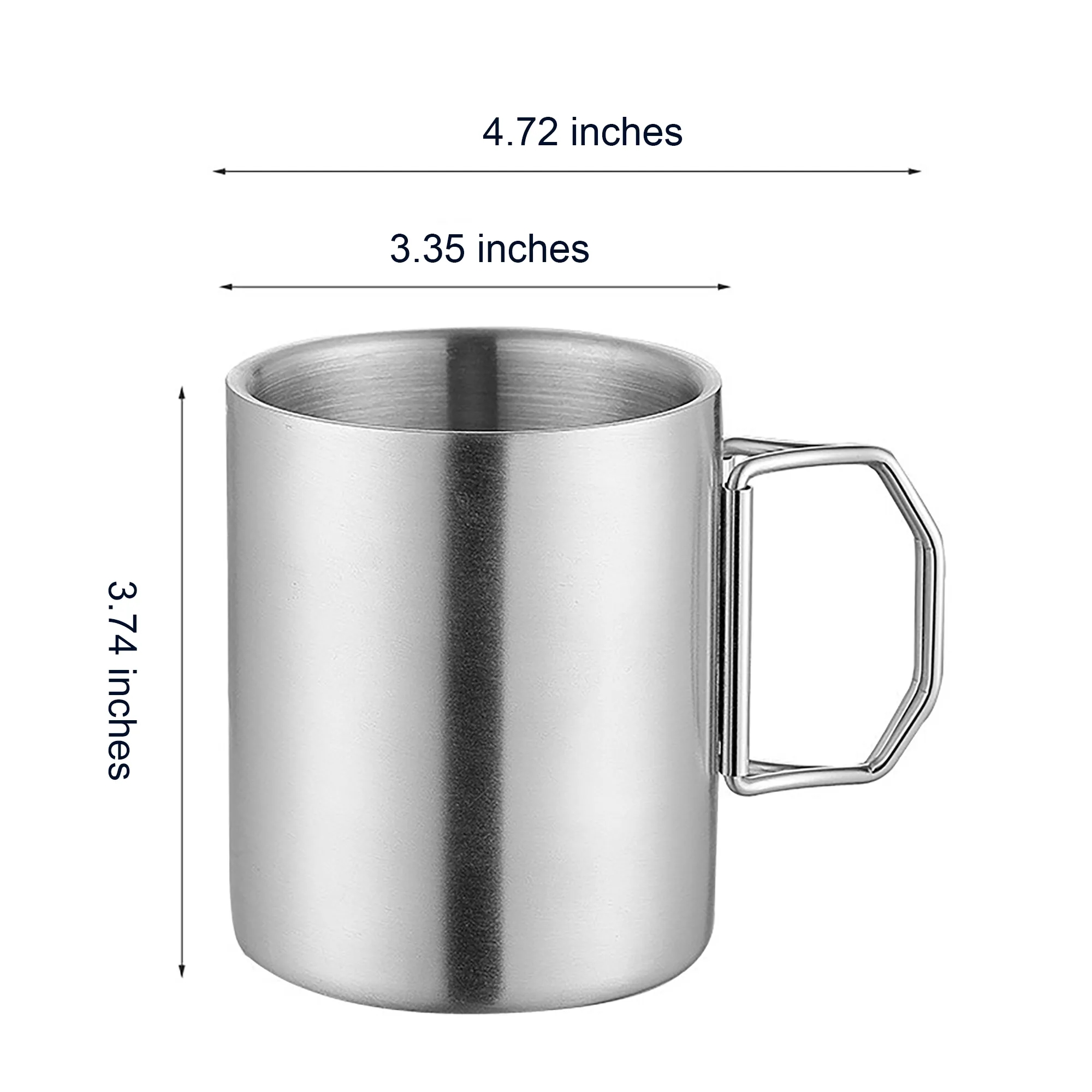 Stainless Steel Folding Handle Camping Mug 2