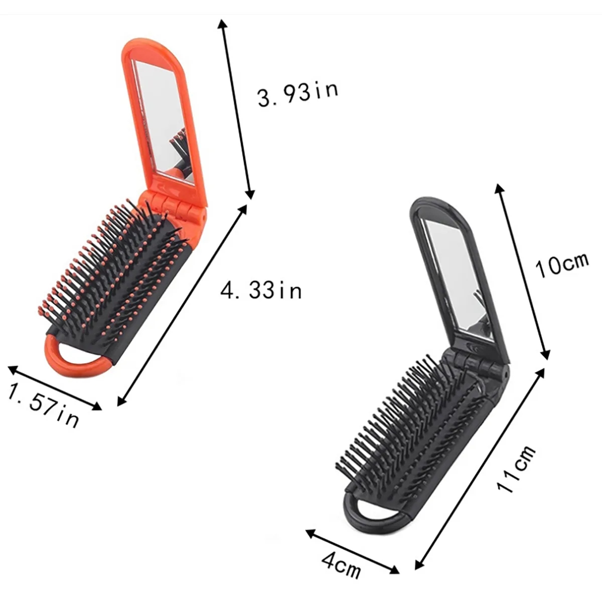 Colorful Portable Folding with Mirror Hair Comb 4