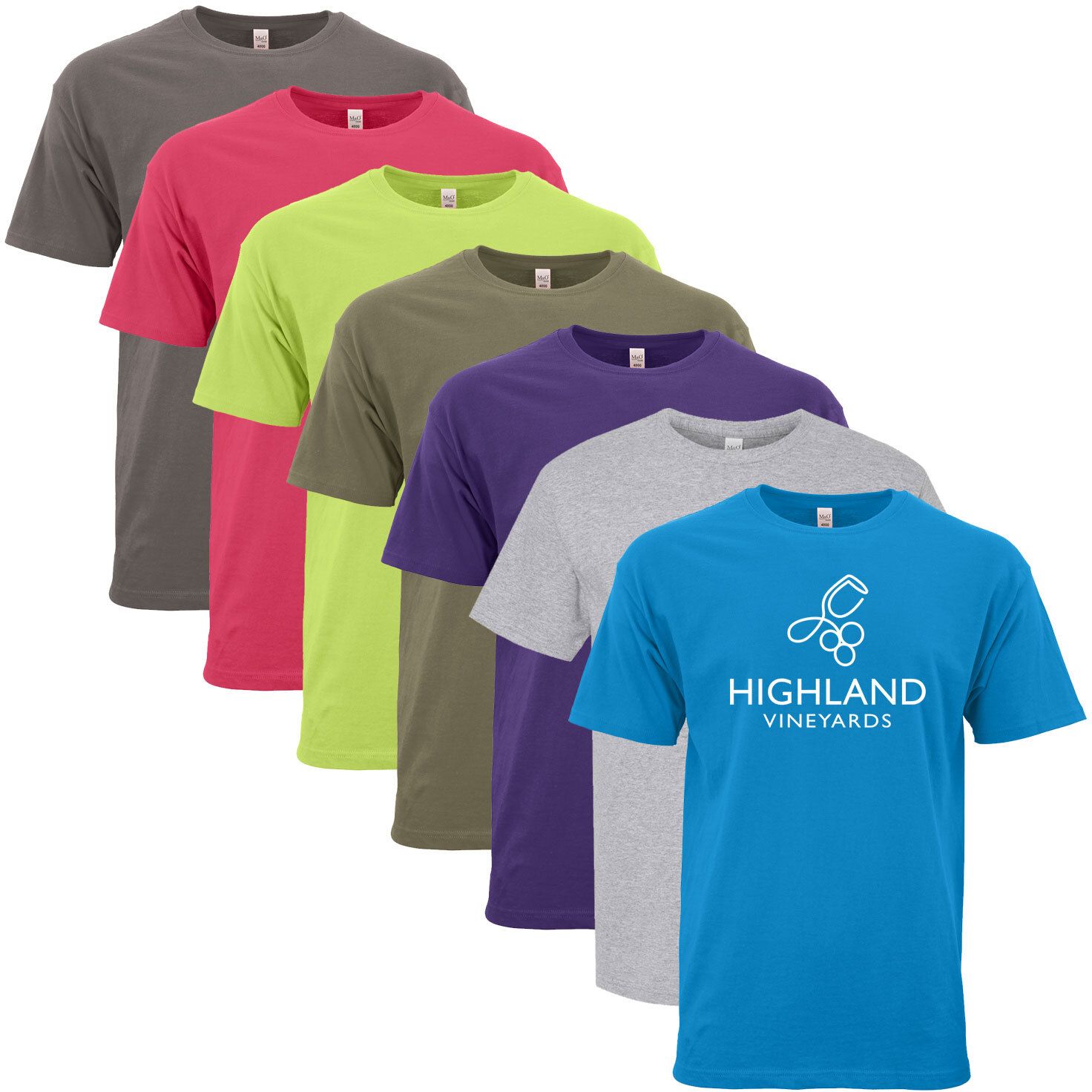 M&O UNISEX GOLD SOFT T-SHIRT 100% COTTON SCREENED 15