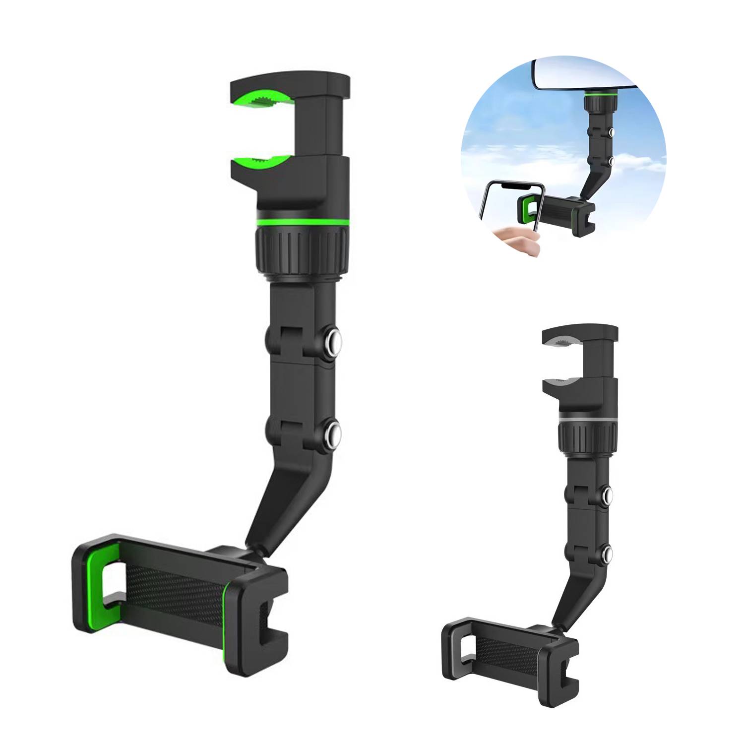 Rotating Car Rearview Mirror Phone Holder 5