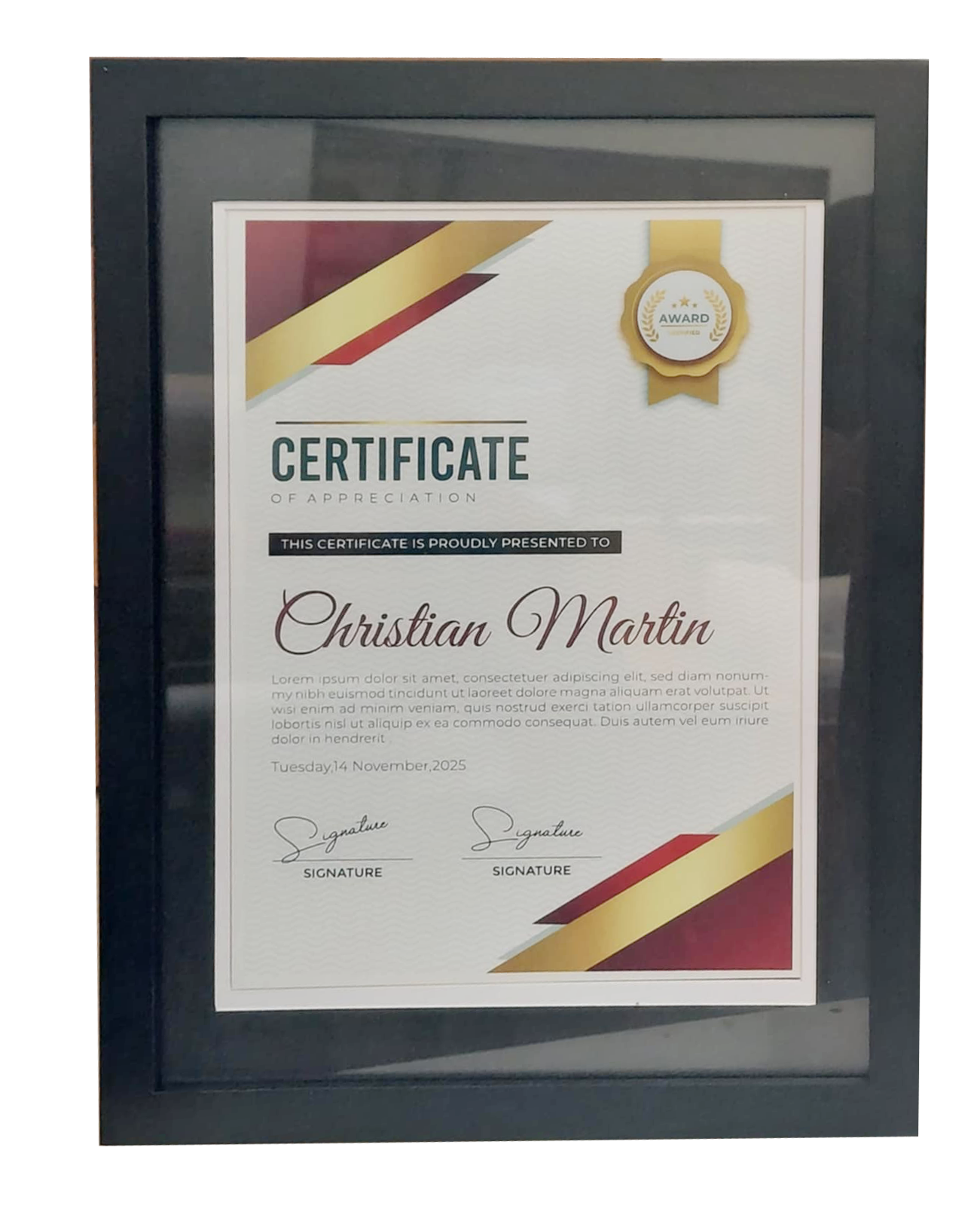 Thin Black Frame 11"x14" with double matts 2