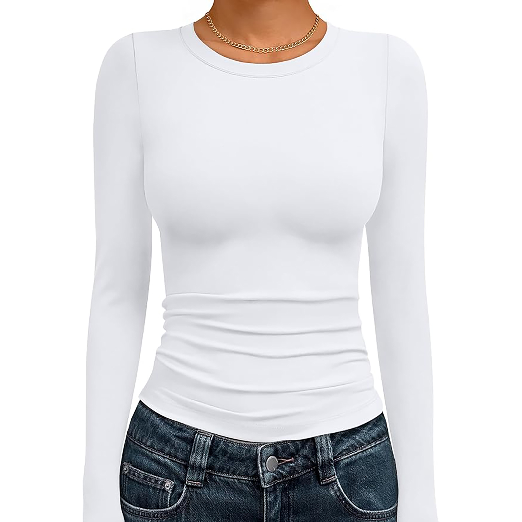 Women's Basic Round Neck Crop Top 20