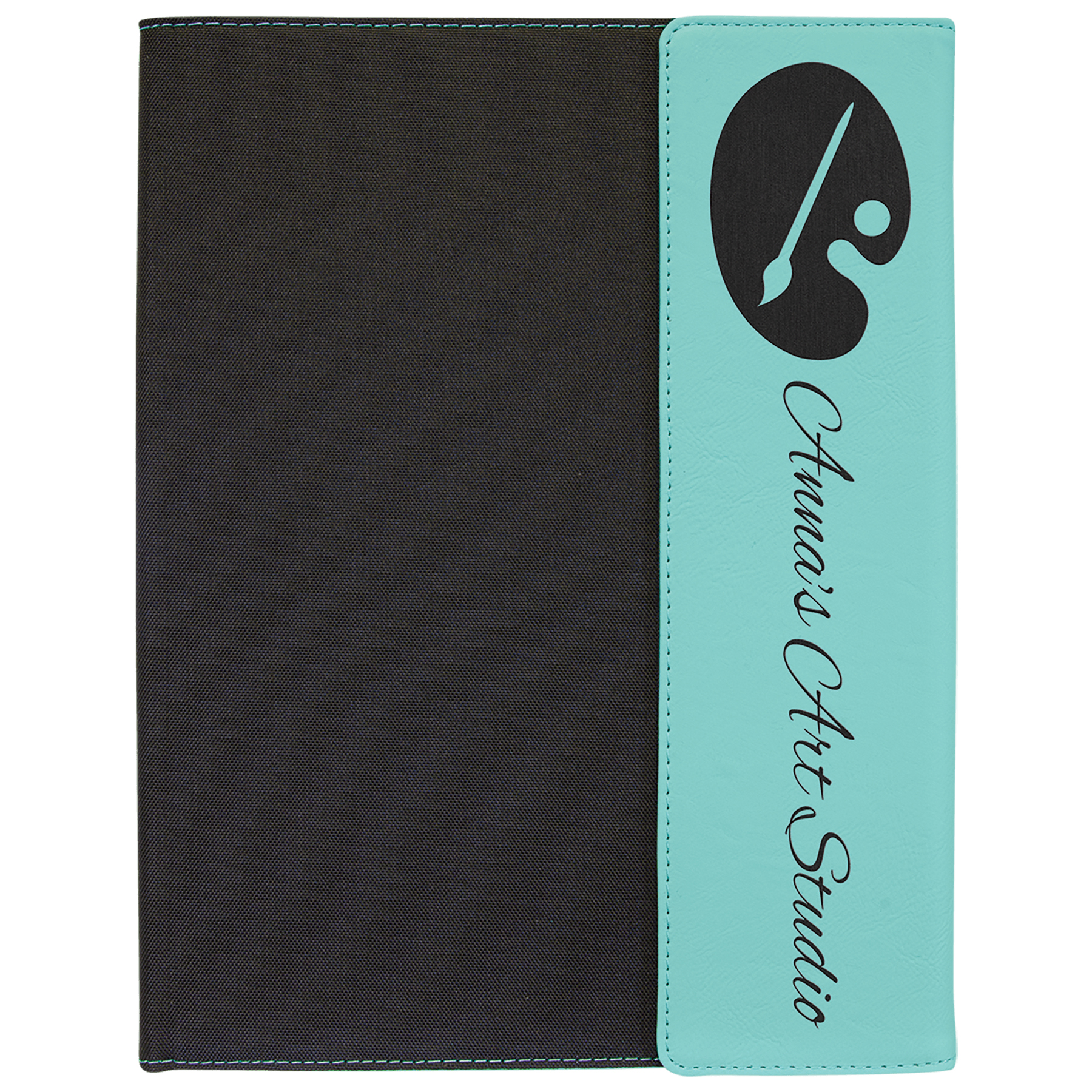 9" x 12" Teal Leatherette & Black Canvas Portfolio 8