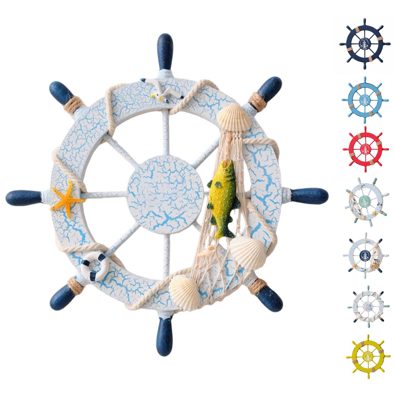 Wooden Nautical Ship Wheel Wall Decoration 6