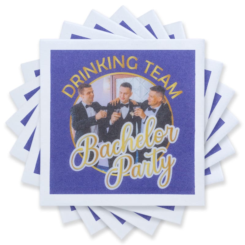 Large Print Full Color Linen-Like Beverage Napkins 13