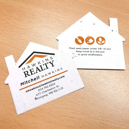 House Shape Seed Paper Business Cards 3