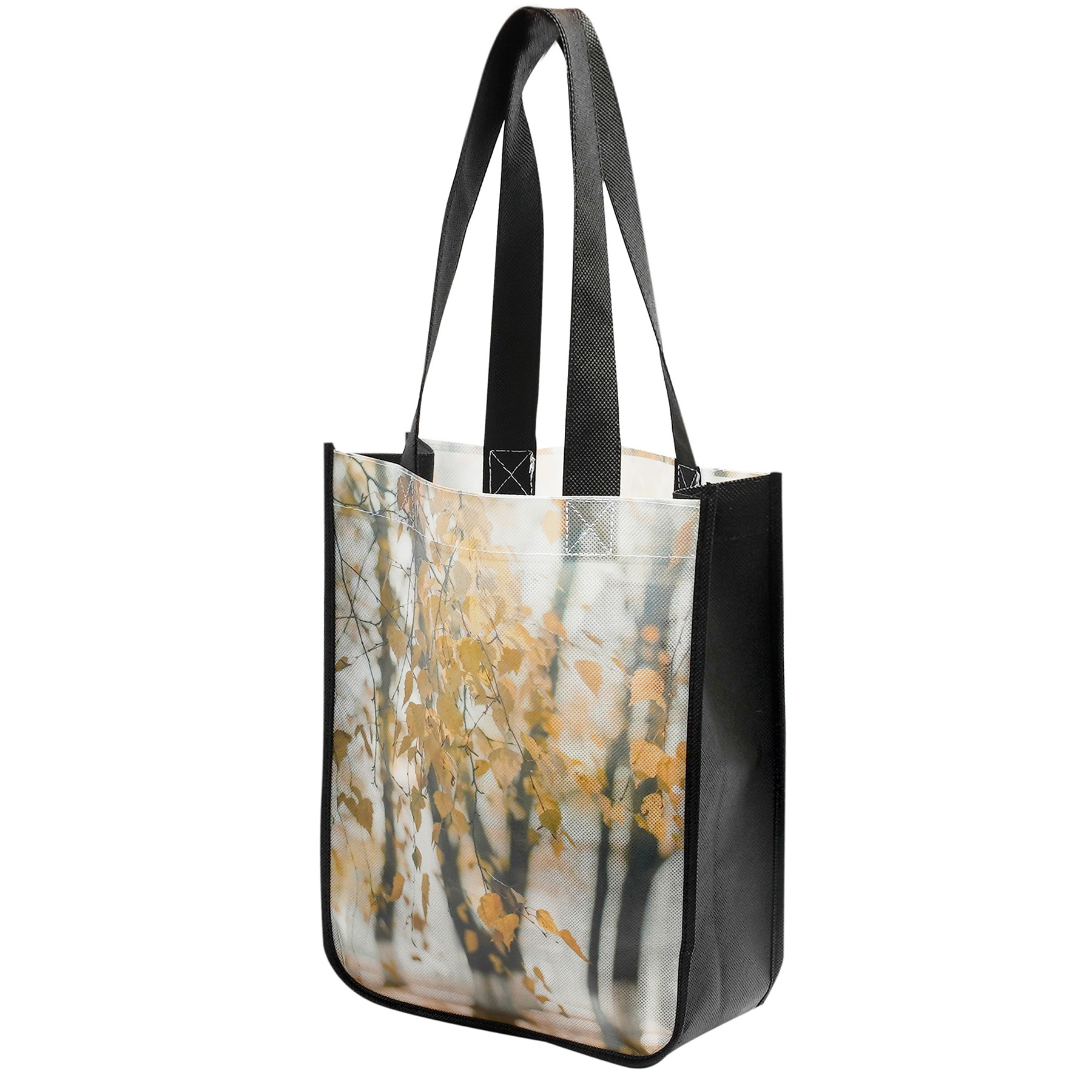 Laminated Non Woven Sublimated Tote Bag: 9" x 11.5" x 4" 1