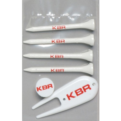 Value Poly Bag Pack w/ Four 2 3/4" Tees, 1 Marker & 1 Divot Fixer 1