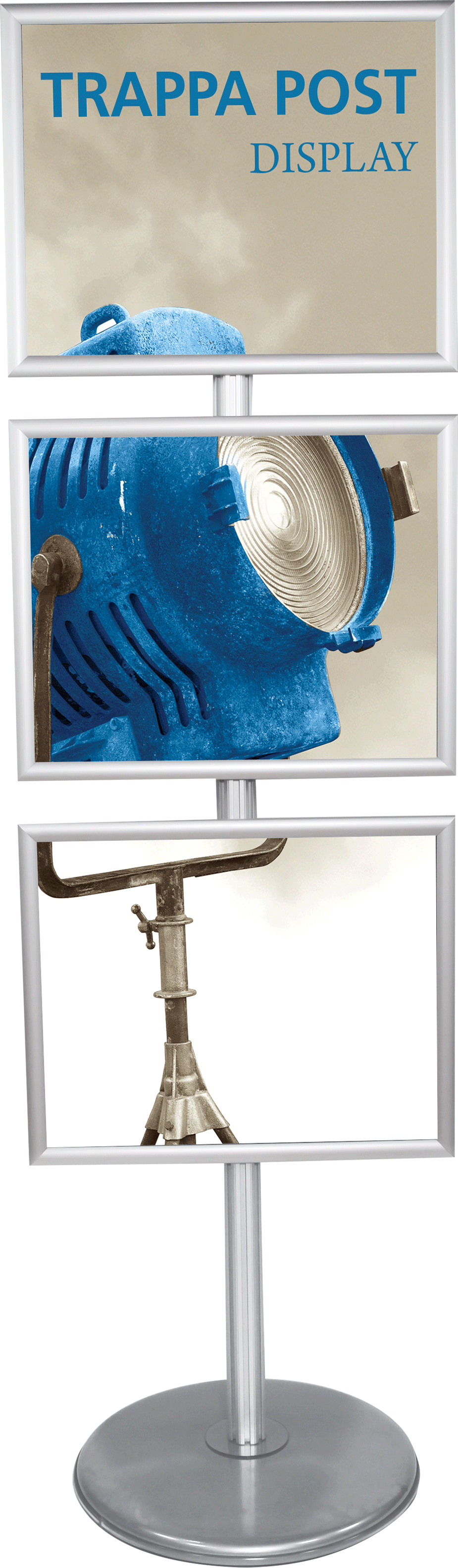 Trappa Post Stand w/ 4 Slanted 17" x 11" Snap Edge Frames