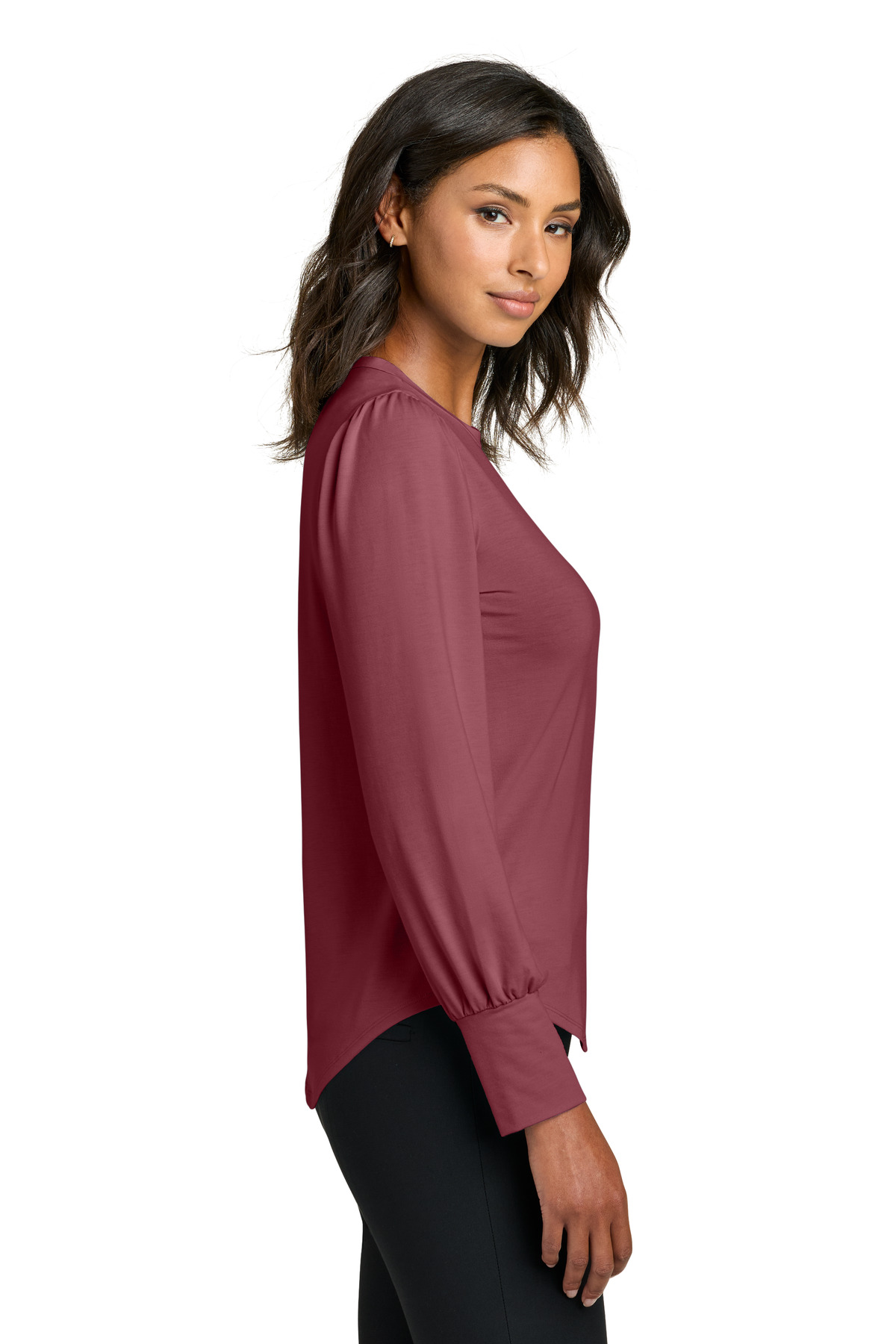 Mercer+Mettle Women's Stretch Jersey Long Sleeve Blouson Top MM1019 30