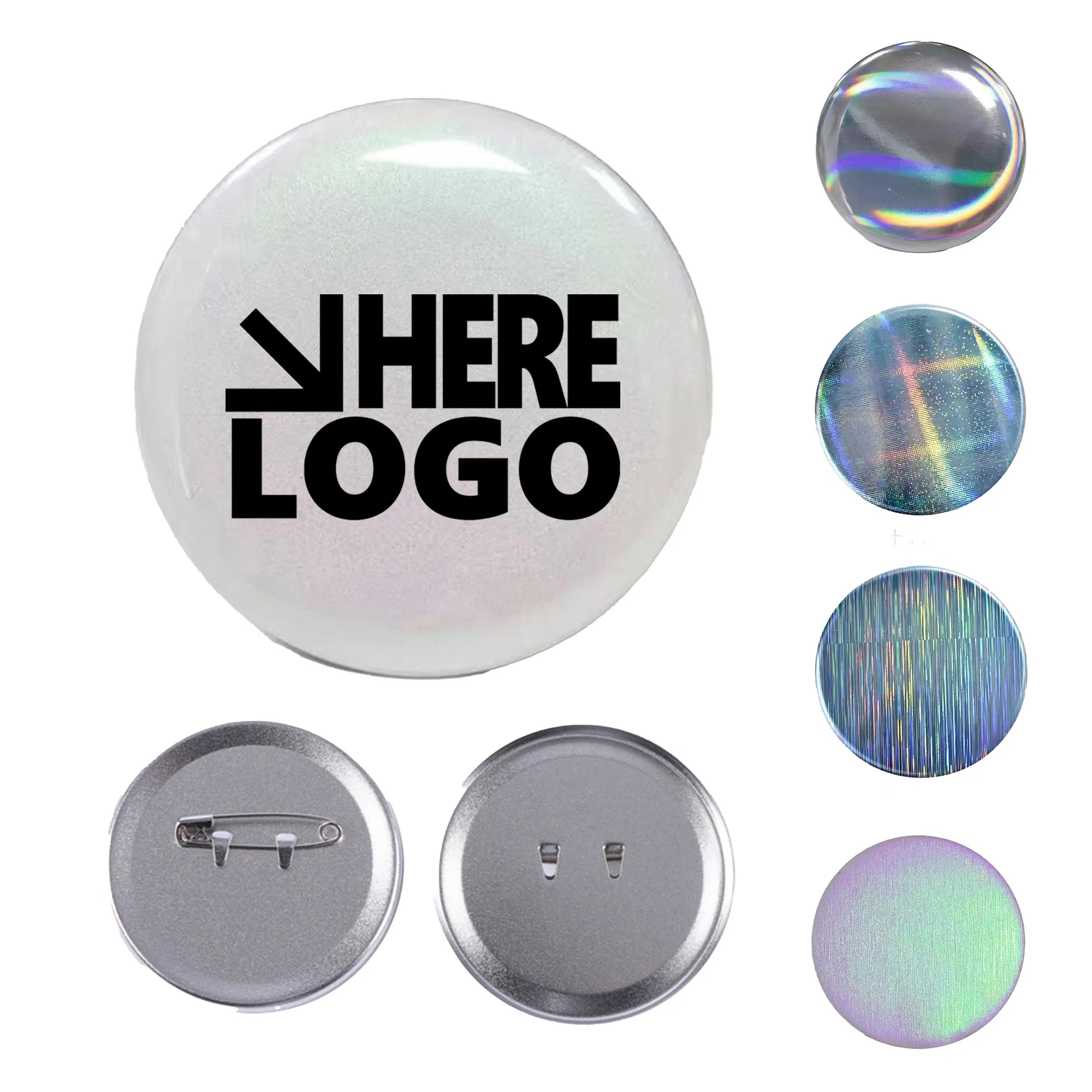 MOQ 100 Round Custom Buttons Pins 2.3"x 2.3"
