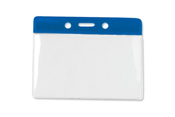 4.10" W x 3.50" H - Horizontal Color Bar Vinyl Badge Holder (Blank) 4
