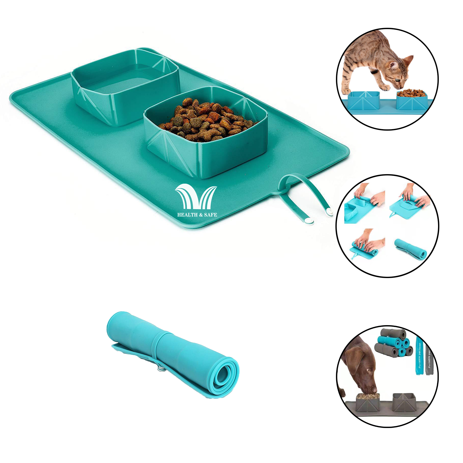 Collapsible Travel Doggy Bowl Water Food Dispenser 2