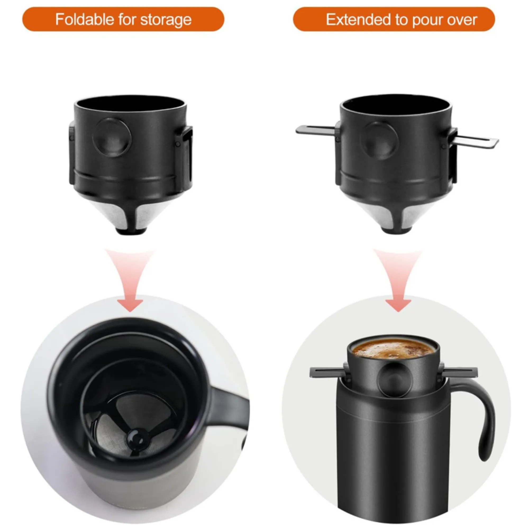 Pour - Over Coffee Mug Thermal Insulation Office Brew 4