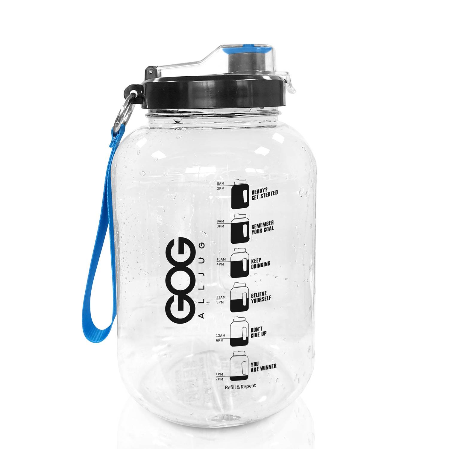 74 Oz Plastic Sports Water Bottle w/ Carrying Rope 13