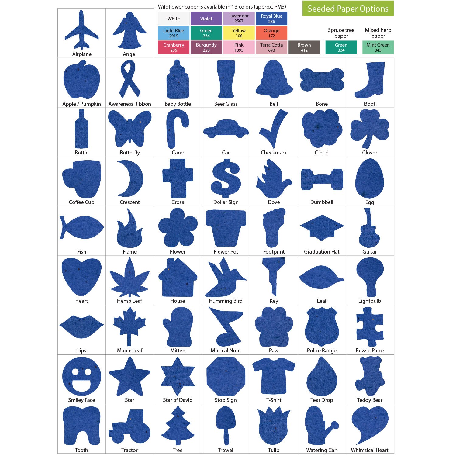 Plant-A-Shape Bookmark - Wildflowers 1