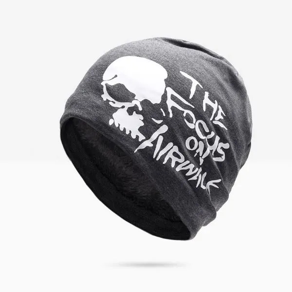 Printed Skull Cap Beanie with Fleece Lining 4