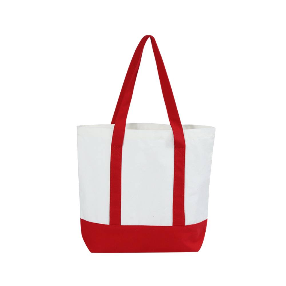 Large Cotton Canvas Boat Tote W/ Pocket, custom tote bag with logo imprint 4