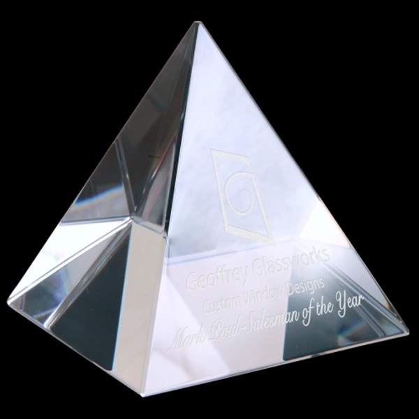 Pyramid Optic Crystal Paperweight 3