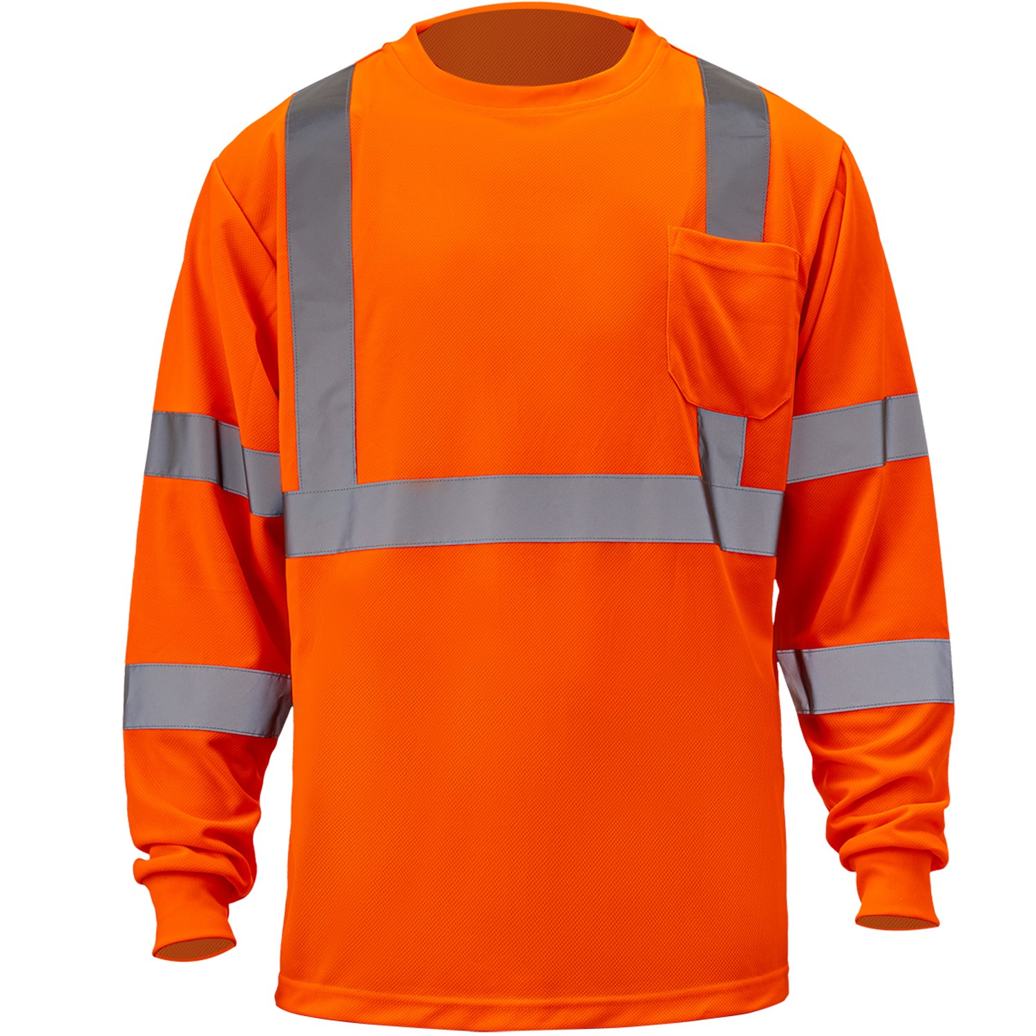 5 oz. Poly-Cotton Class 3 Reflective Tape Safety T-Shirt with Pocket 6
