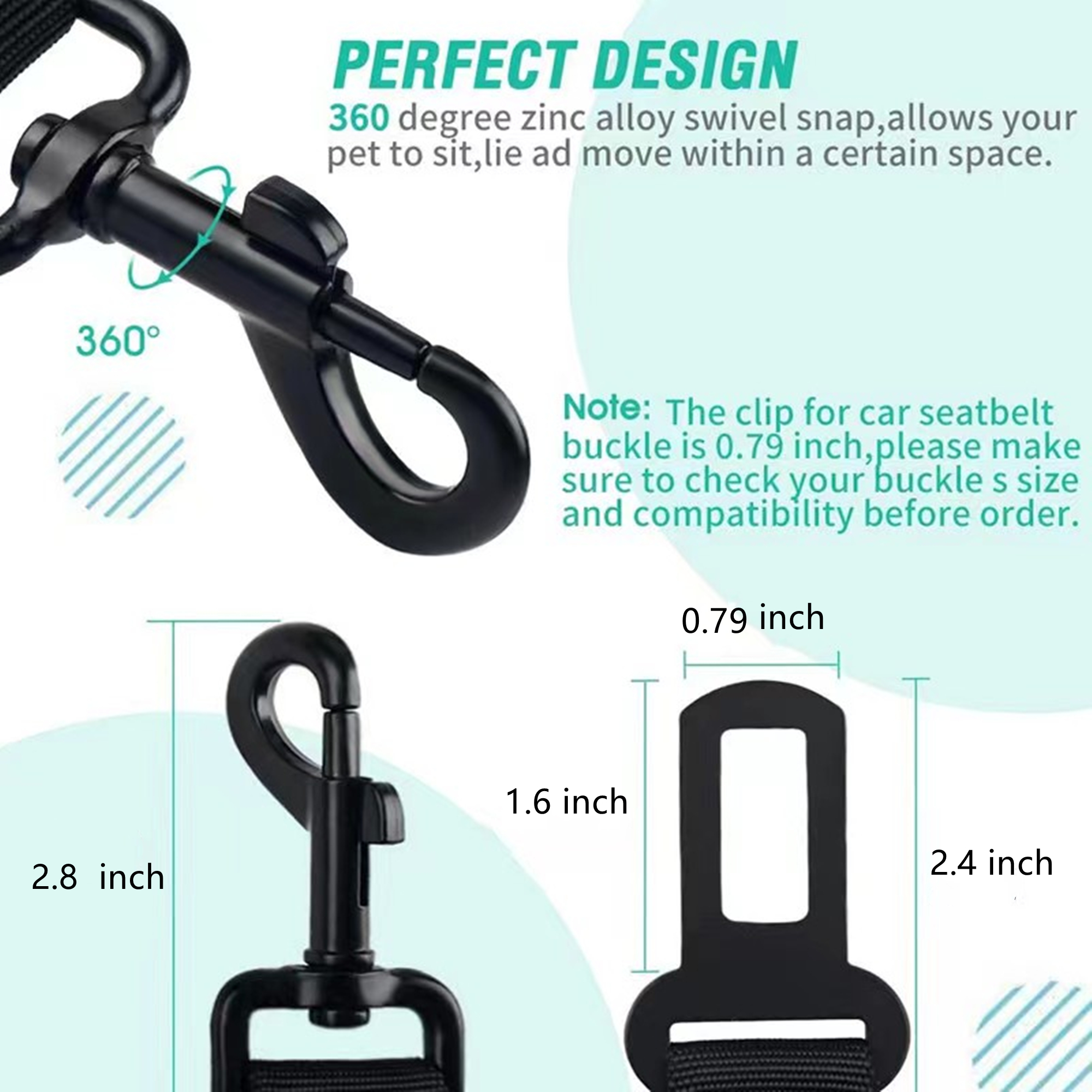 Adjustable Dog Seatbelts Harness For Car 3