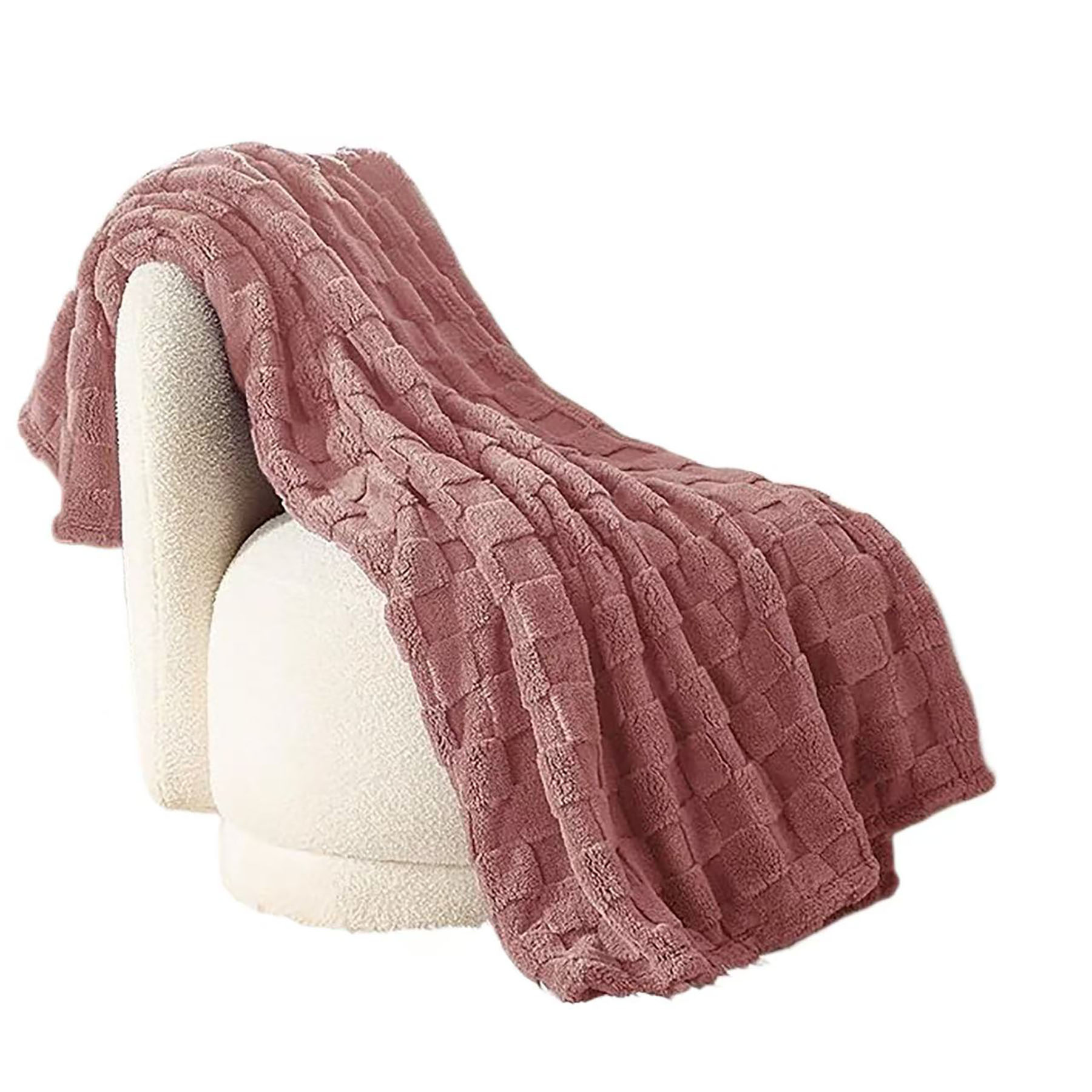 Checkered Fleece Throw Blanket 22