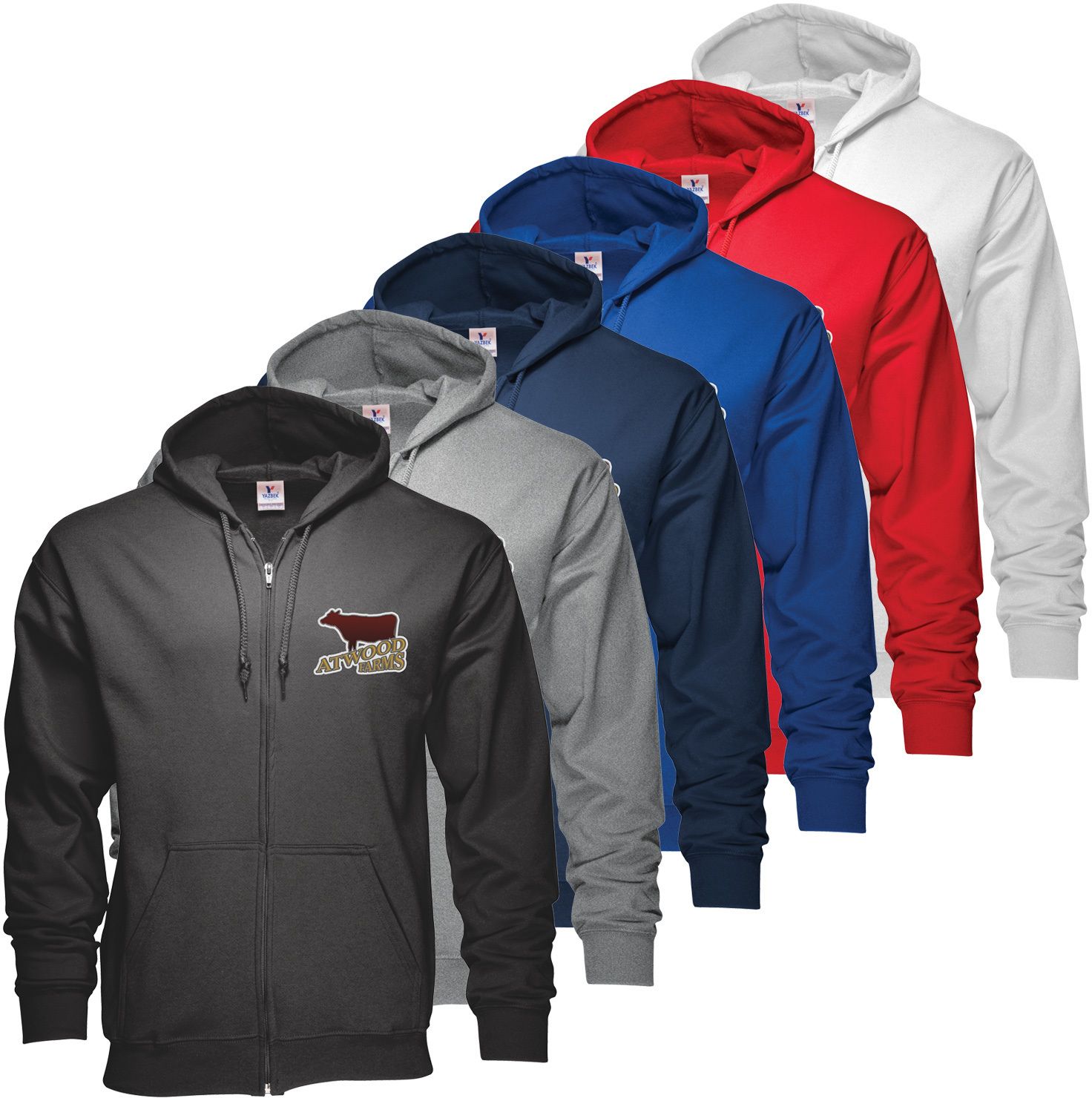 ZIPPERED HOODIE 50/50 EMBROIDERED 14