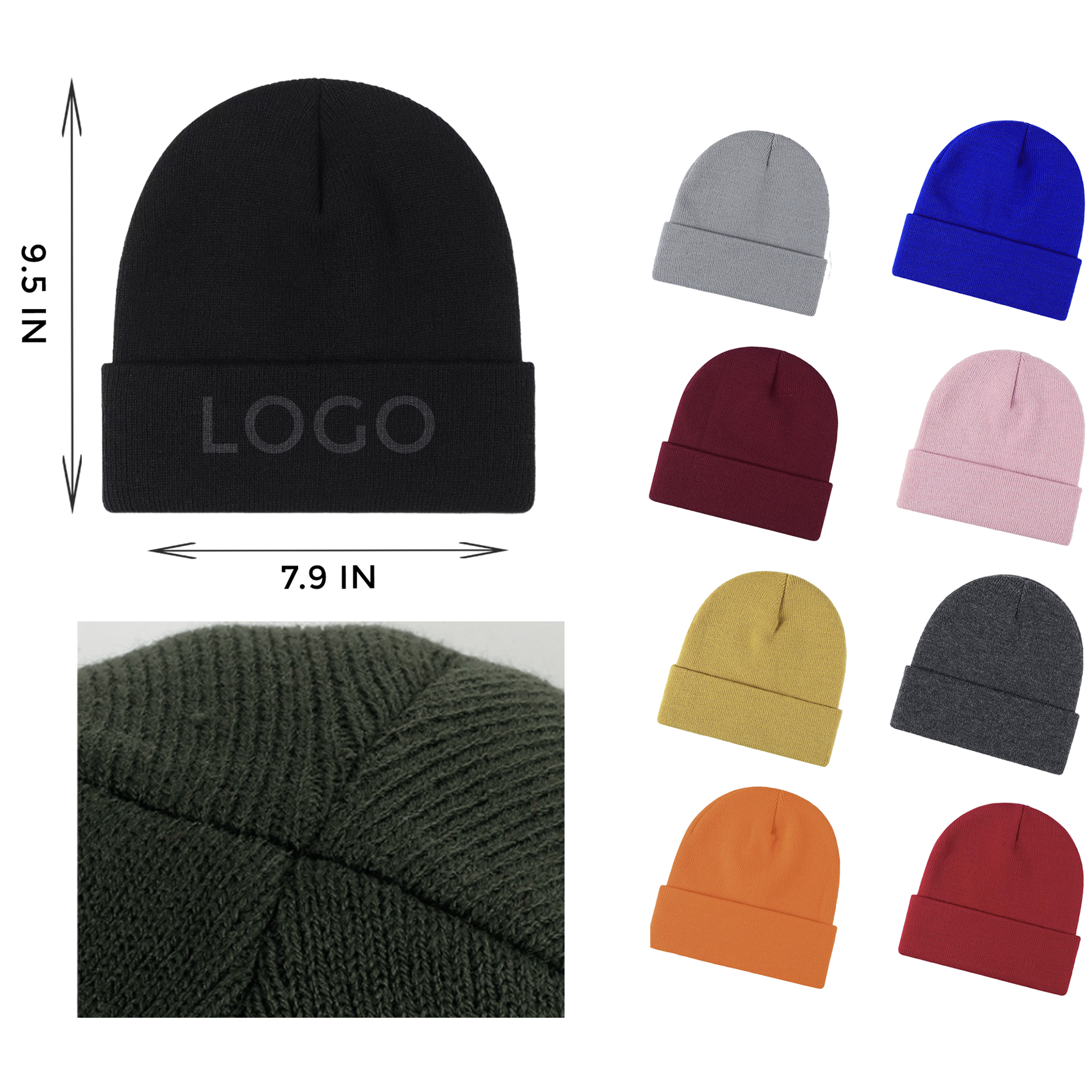 MOQ 10 PCS Stylish Cold Proof Knitted Hat 2