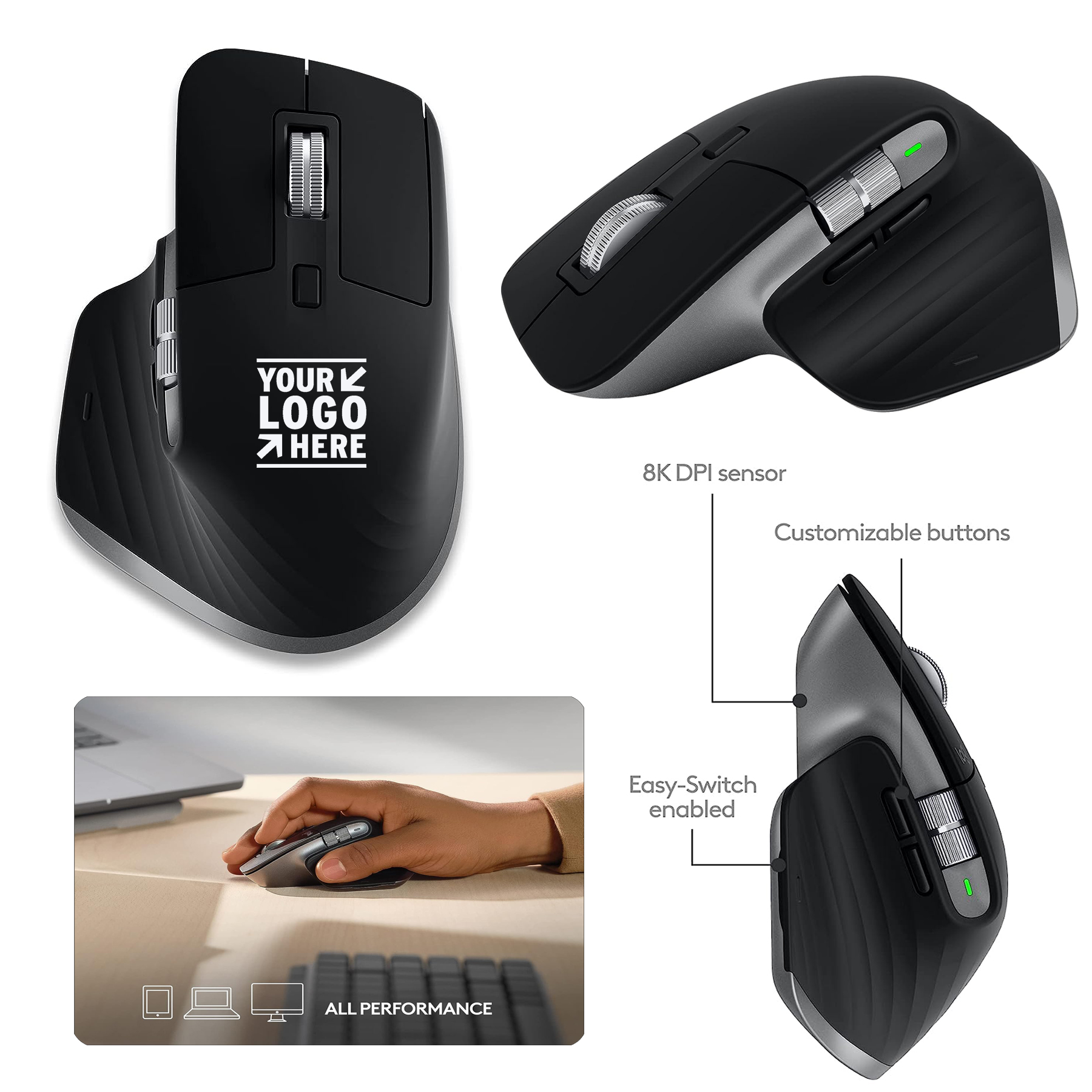 Logitech Customization 8K DPI Mac MX Master 3S Ultra-Fast Scrolling Wireless Bluetooth Mouse