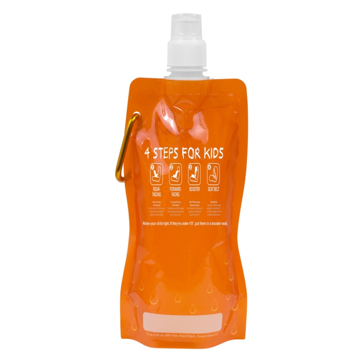 "Roll Up" 18 oz Foldable and Reusable Water Bottle with Matching Carabiner 44