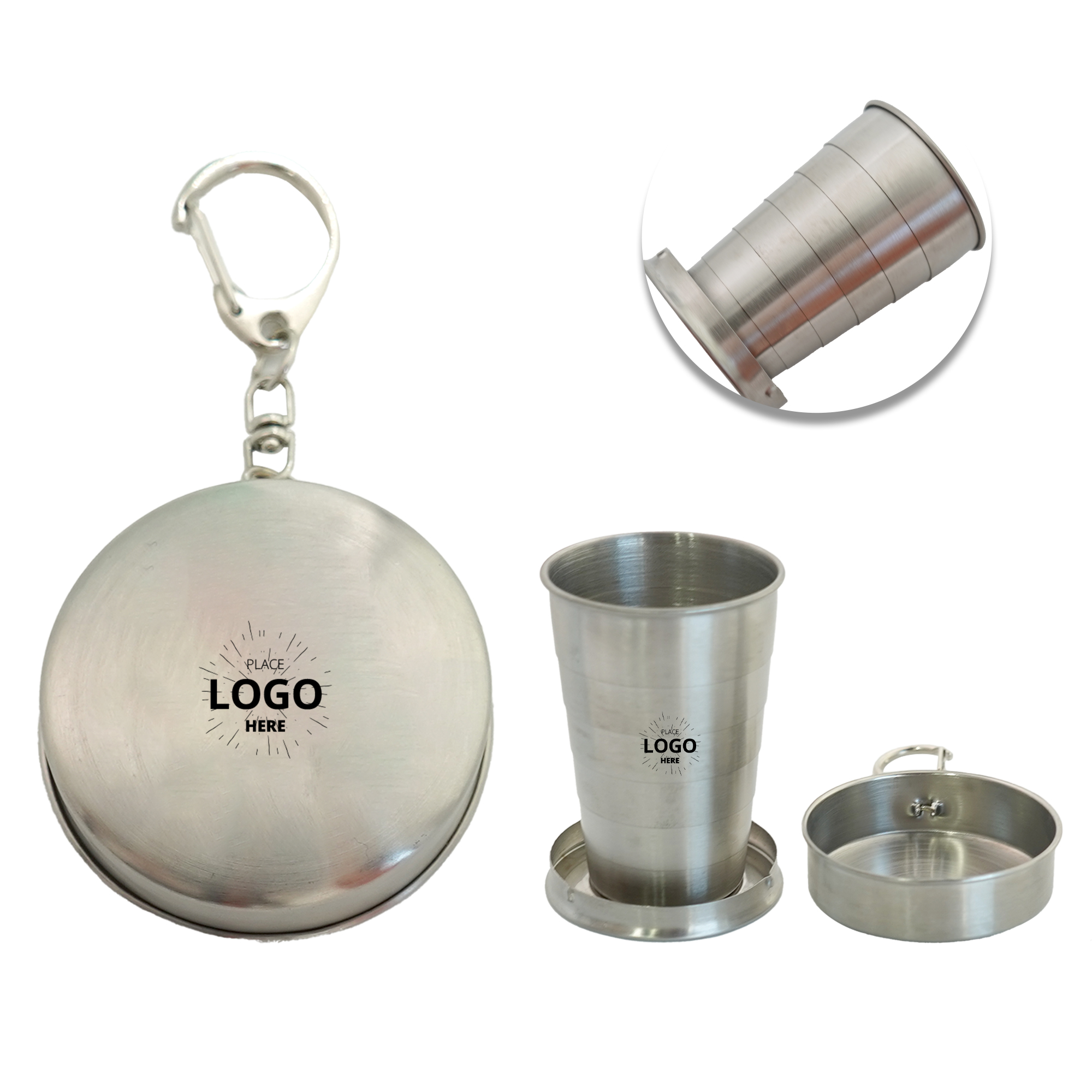 Extensible stainless steel wine glass with keychain 4