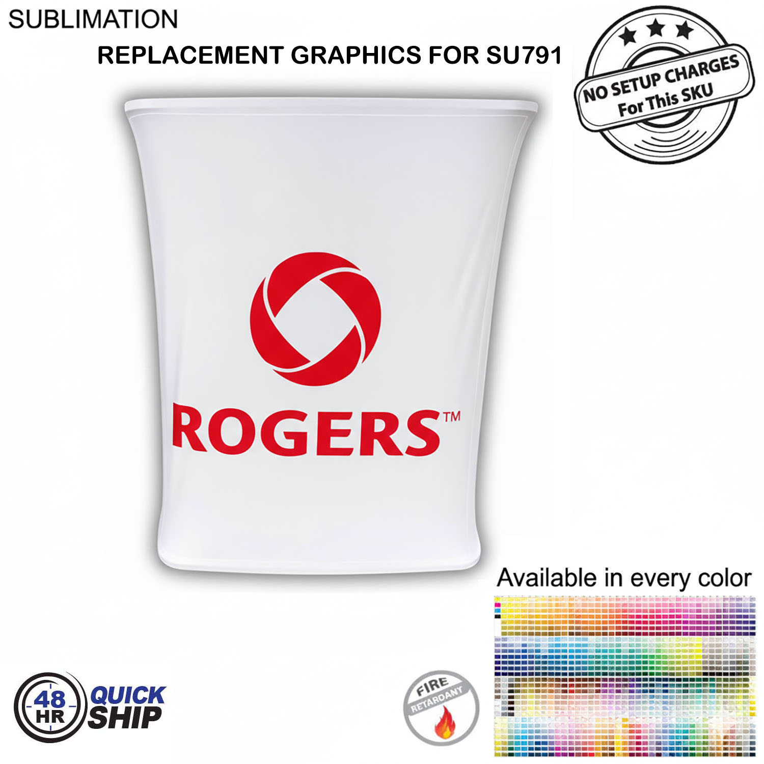 48Hr Quick Ship - Replacement Graphics ONLY for Rectangular SEG Counter Kit with Sublimated Cover