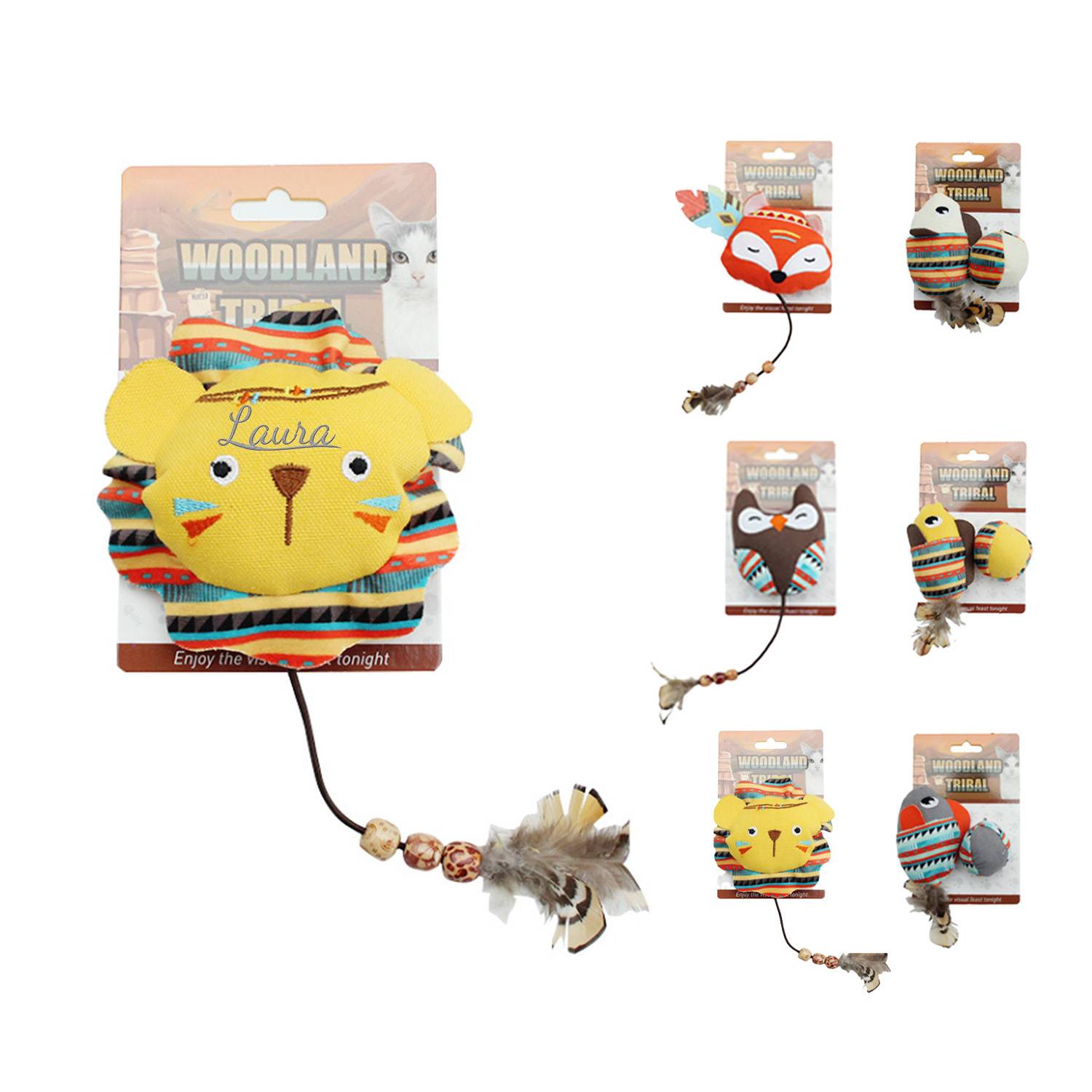 Chew Resistant Interactive Plush Cat Teaser Toy 2