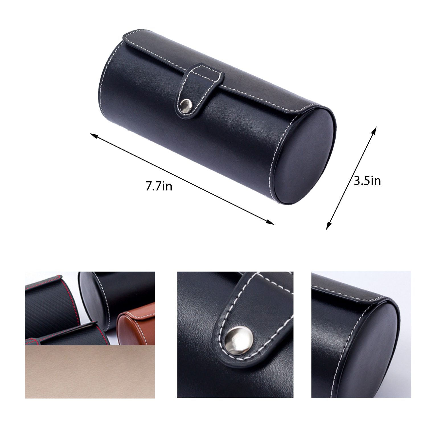 Pu Leather Travel Watch Roll Organizer Display Case 3