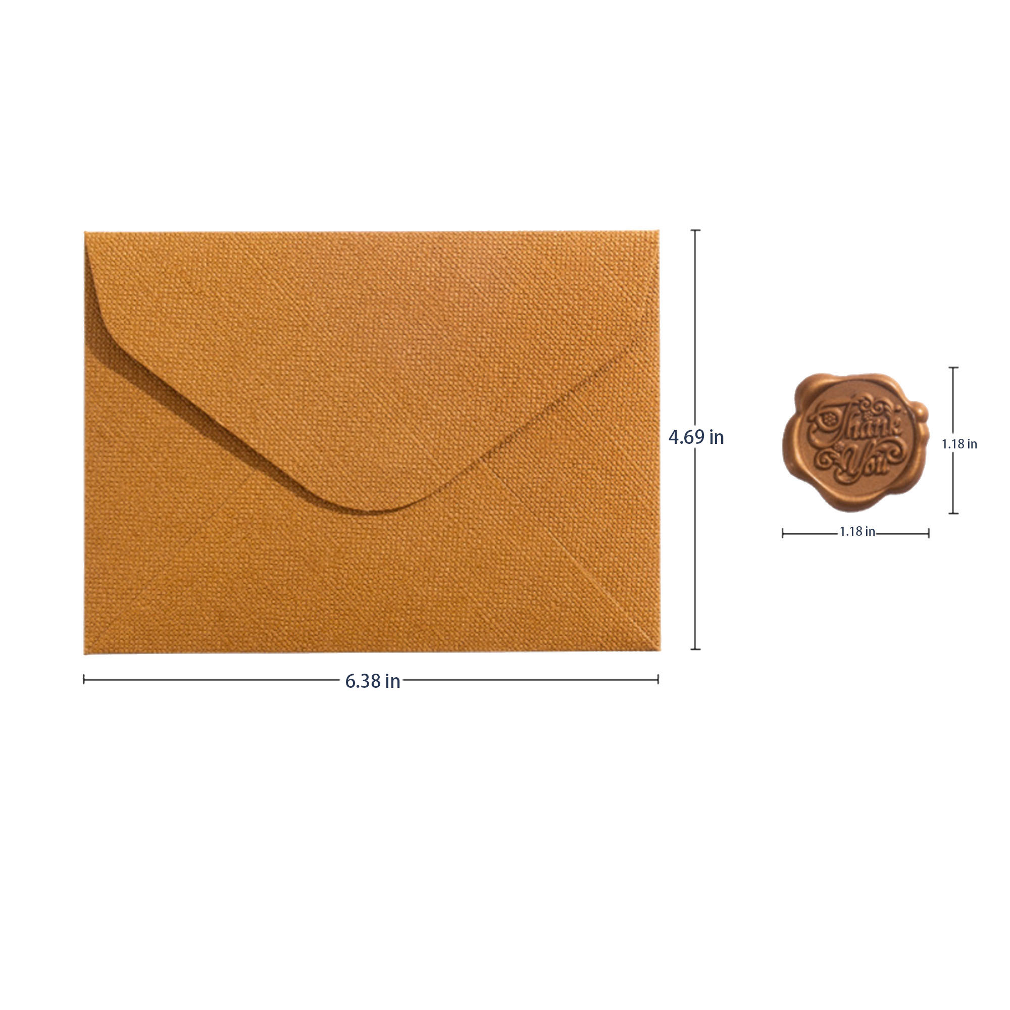 5*6inch Vintage Linen Envelopes with Wax Seal 1