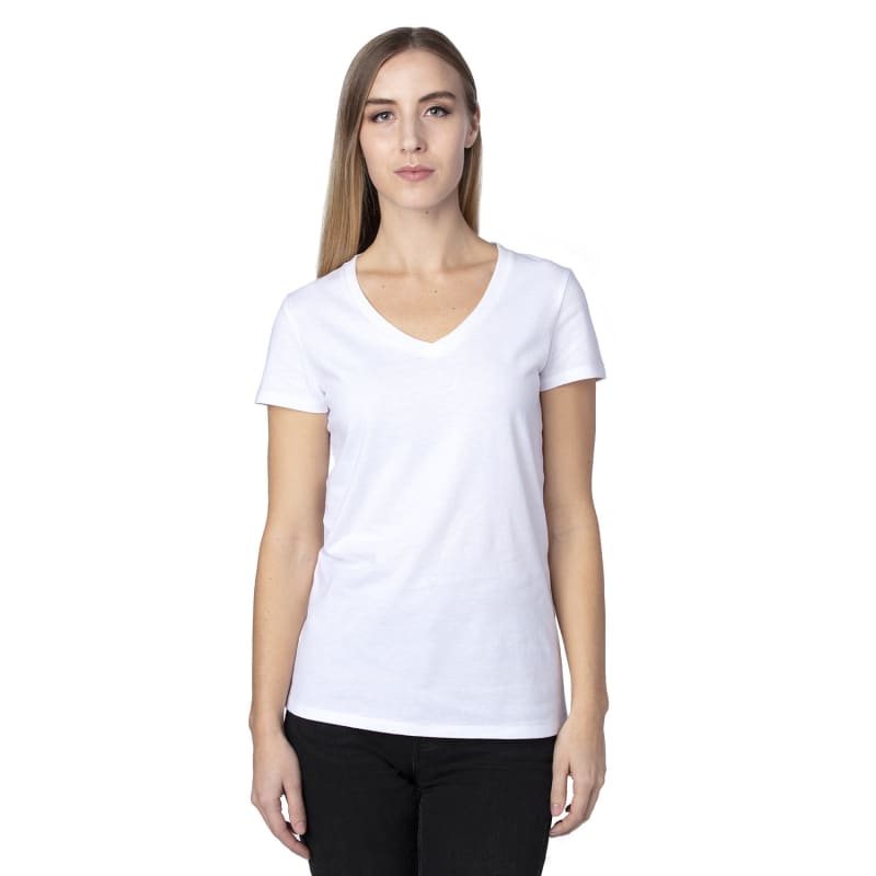 Threadfast Apparel Ladies' Ultimate CVC V-Neck T-Shirt 2
