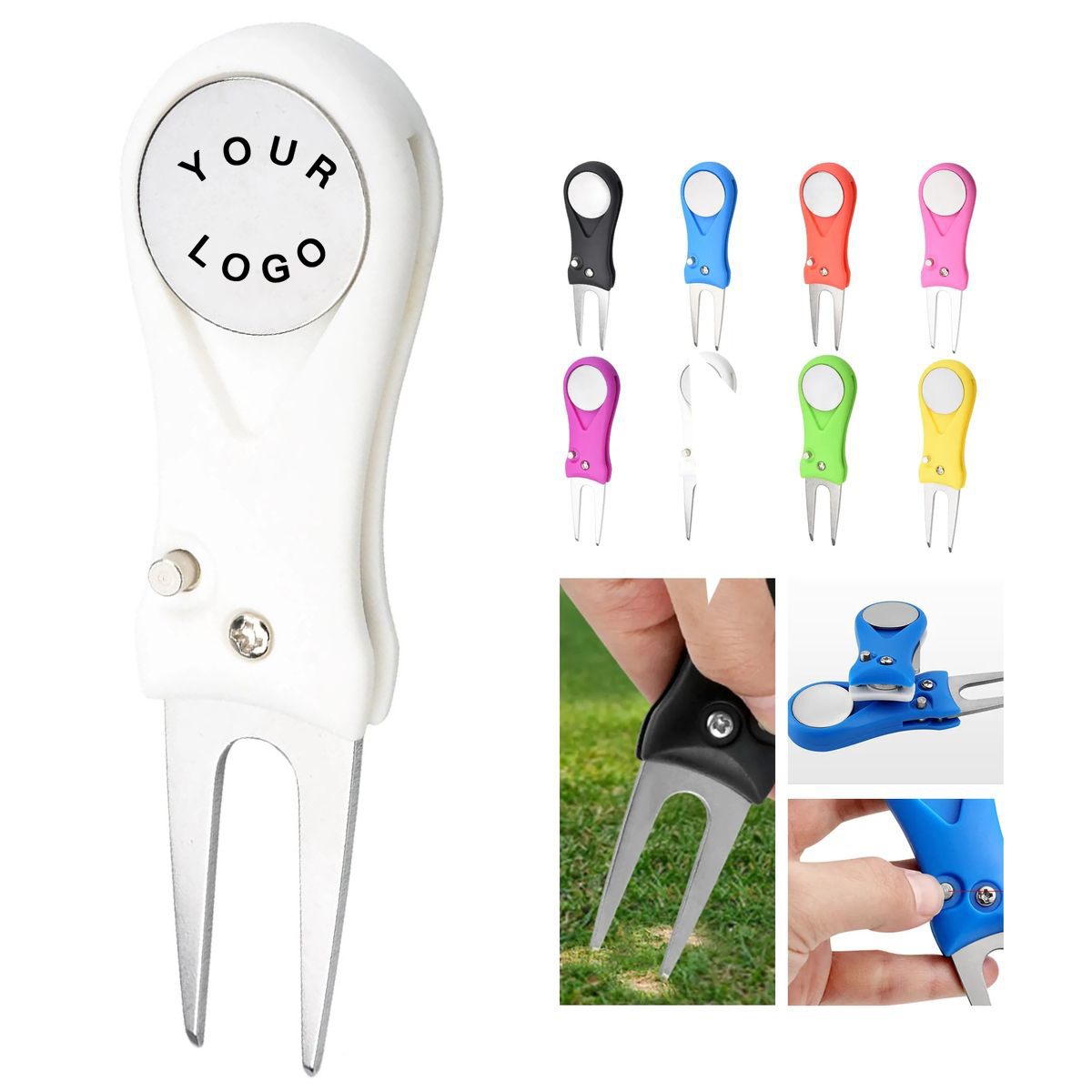 Foldable Golf Divot Repair Tool with Ball Marker 5