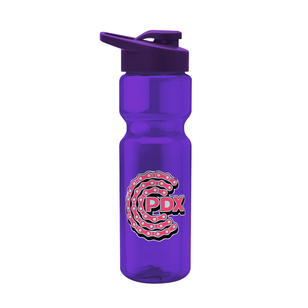 Blazer 28oz Transparent Bike Bottle w/Drink-thru Lid 384