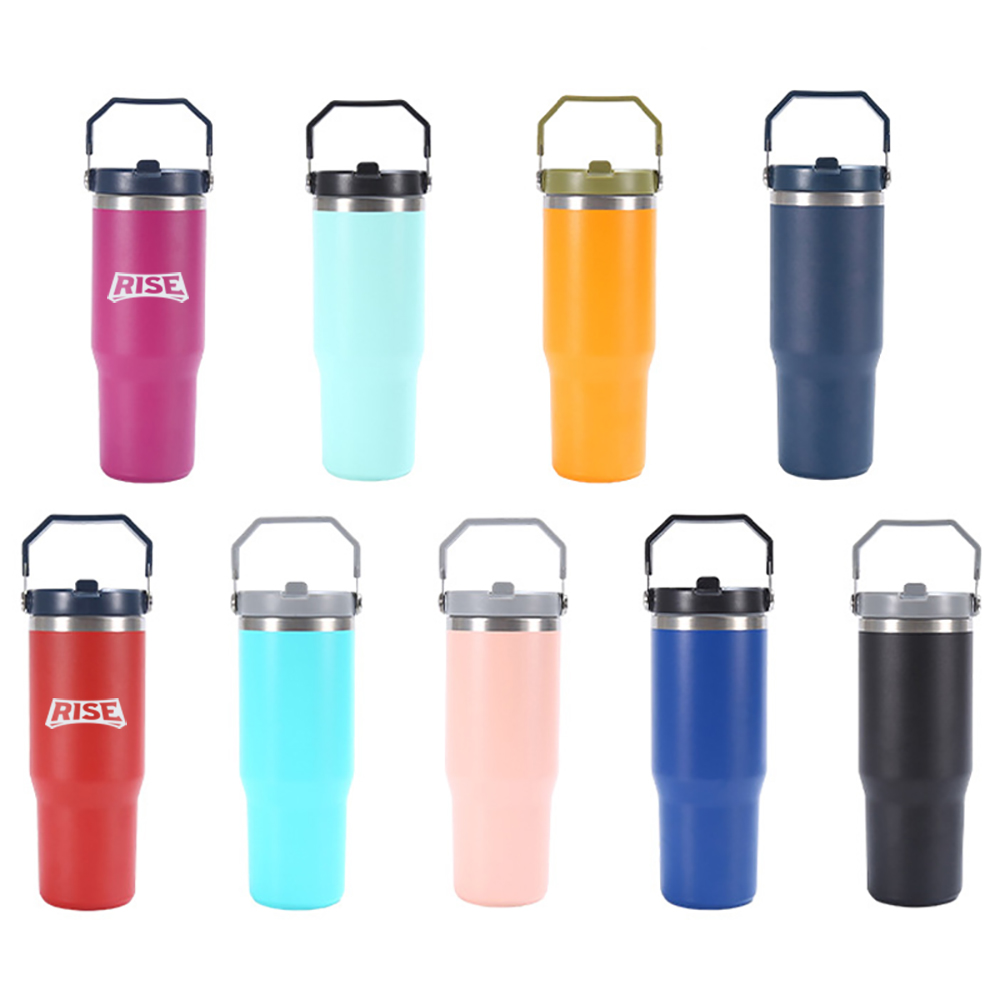 30 Oz. Vacuum Tumbler w/ Handle & Flip Straw Lid 7