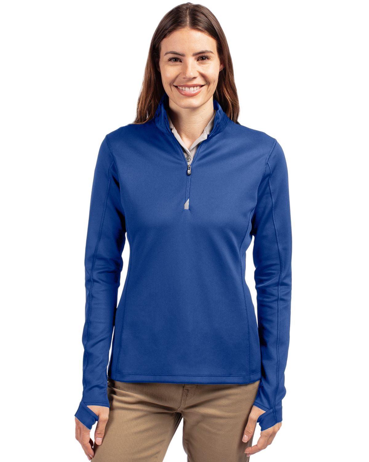 Cutter & Buck Traverse Recycled Smooth Stretch Womens Quarter Zip Pullover 71