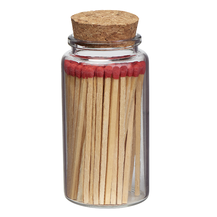 "Aglow" Glass Match Stick Jar - w/ Full Color Label - 80 count 2