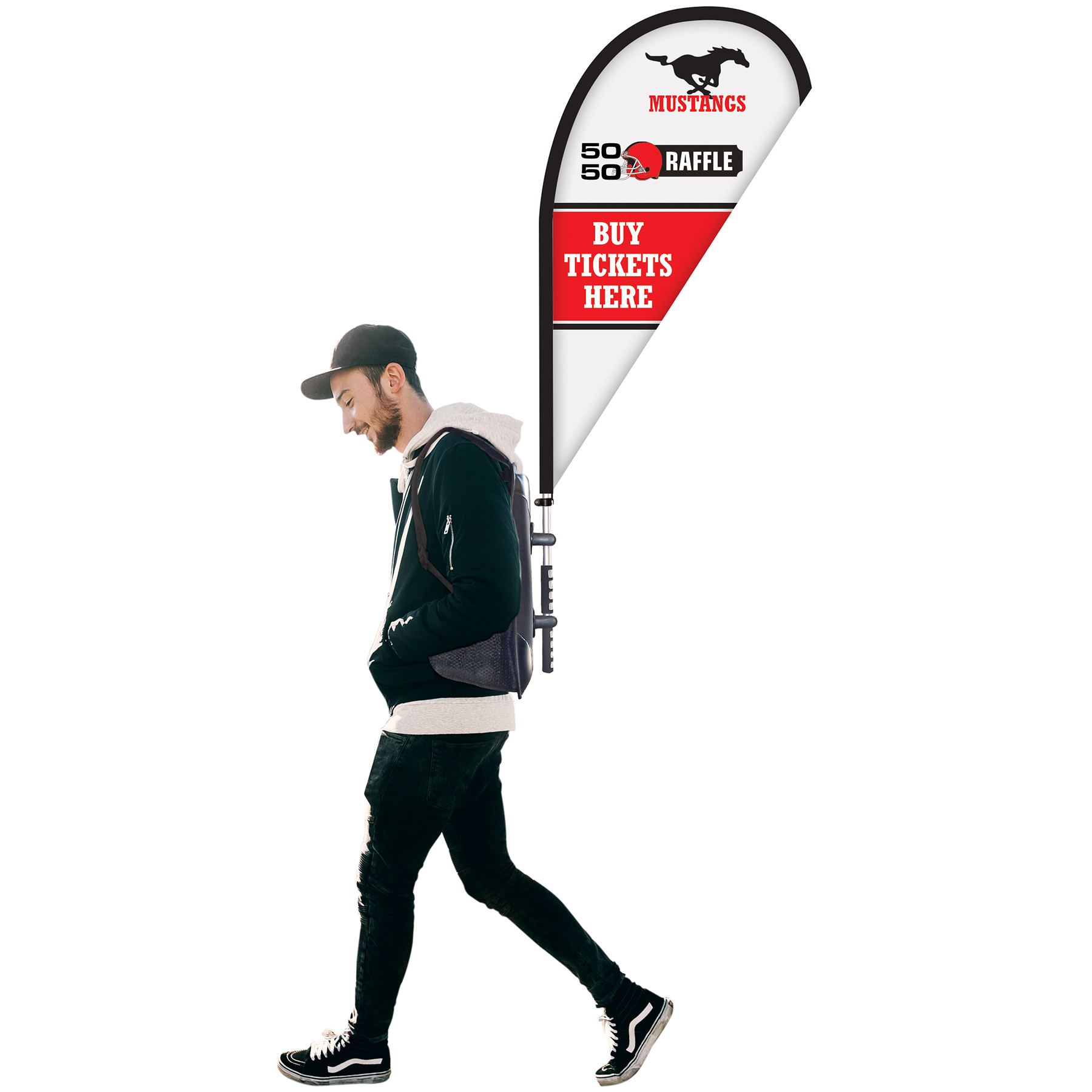 Basic Double Sided Teardrop Style Backpack Flag Kit 14