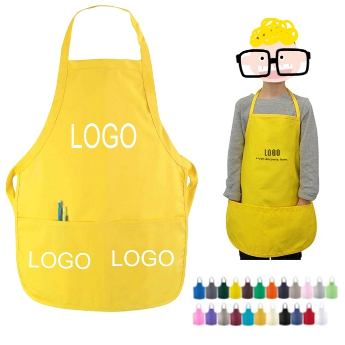 Cotton Kids bib apron with 2 pockets 2