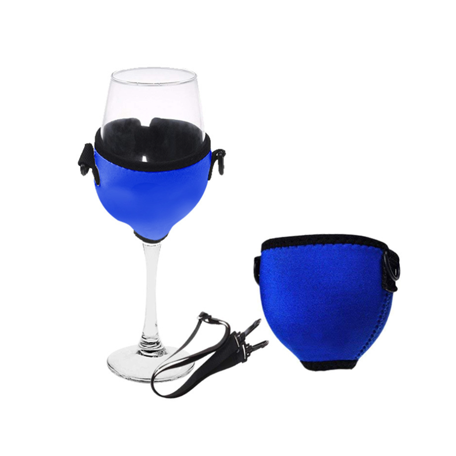 Wine Neoprene Sleeve with Adjustable Neck Strap 5