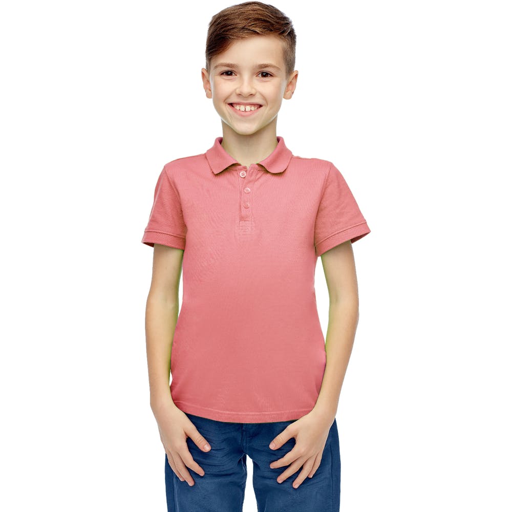 Boys' Uniform Polo Shirts - Pink Short Sleeve Size 8 - 14 2
