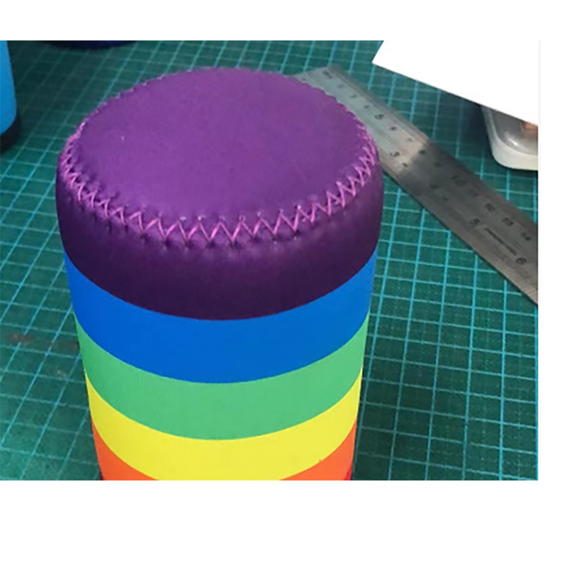 Insulated Beer Can Cover Sleeve w/Stitched Fabric Edges 8