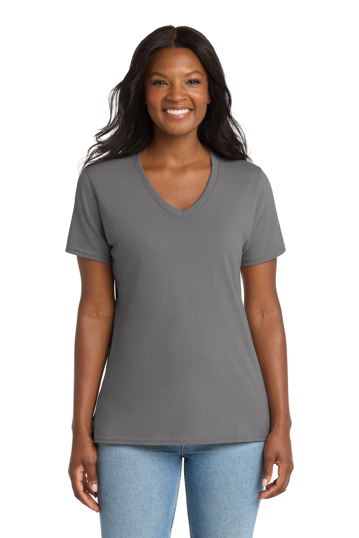 Port & Co Women's Core Cotton V-Neck Tee. LPC54V 115