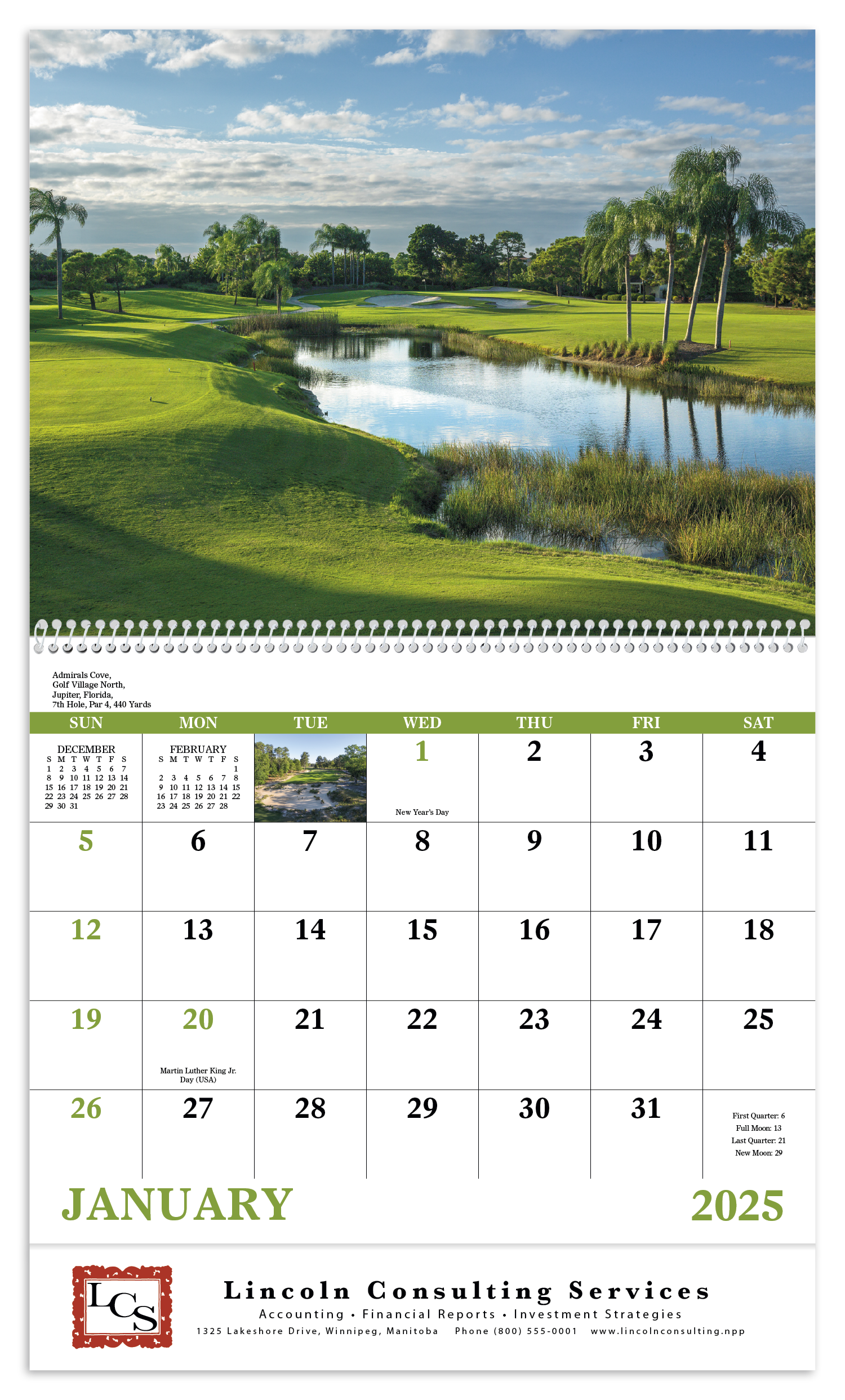 Good Value™ Fairways & Greens - Spiral Calendar 6